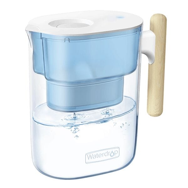 Waterdrop Chubby Pitcher Water Filter with Wooden Handle