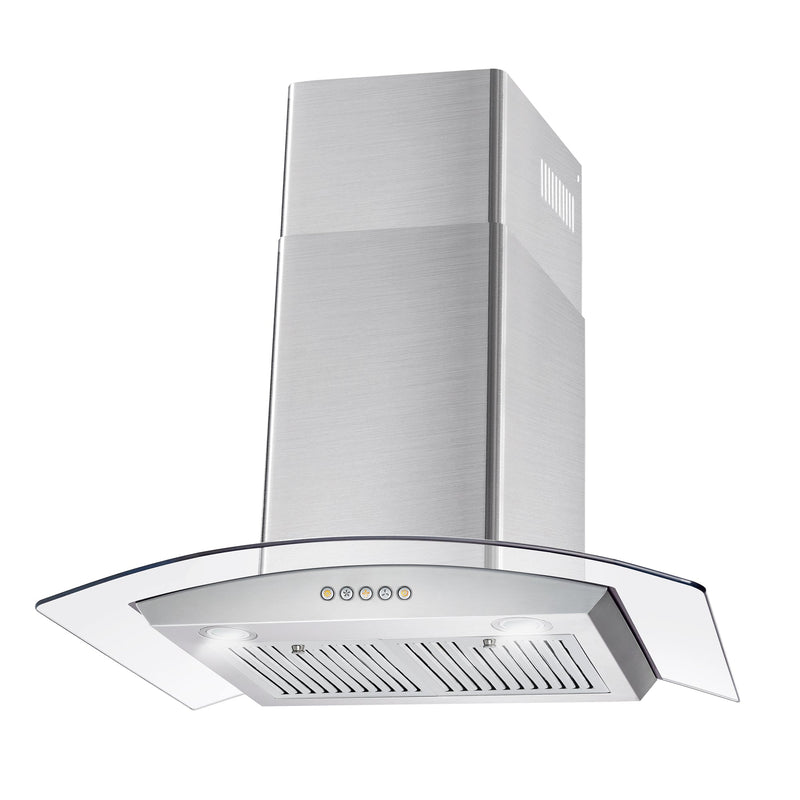Cosmo 4-Piece Appliance Package - 30-Inch Single Oven Electric Range, Wall Mount Range Hood, Dishwasher, and Refrigerator in Stainless Steel (COS-4PKG-030)