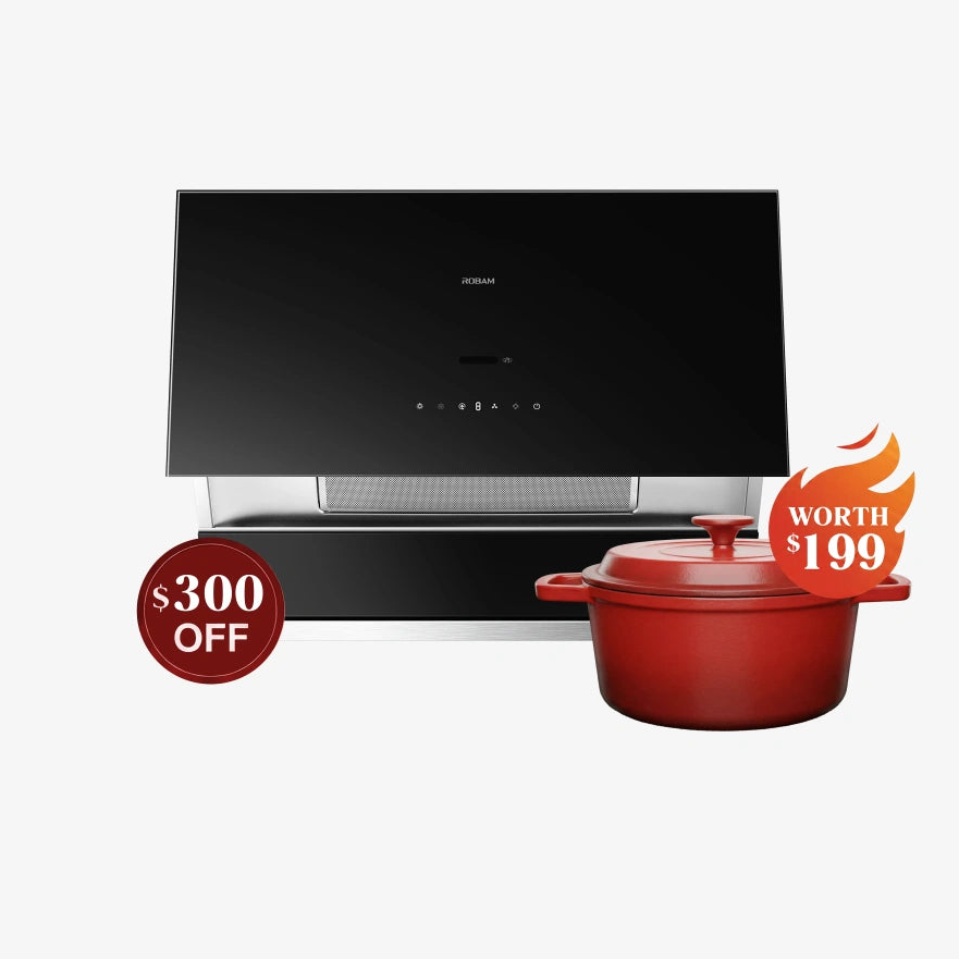 ROBAM R-Max3 30/36-Inch 1200-1400 CFM Convertible Under Cabinet Range Hood in Nano Glass (53H1S)