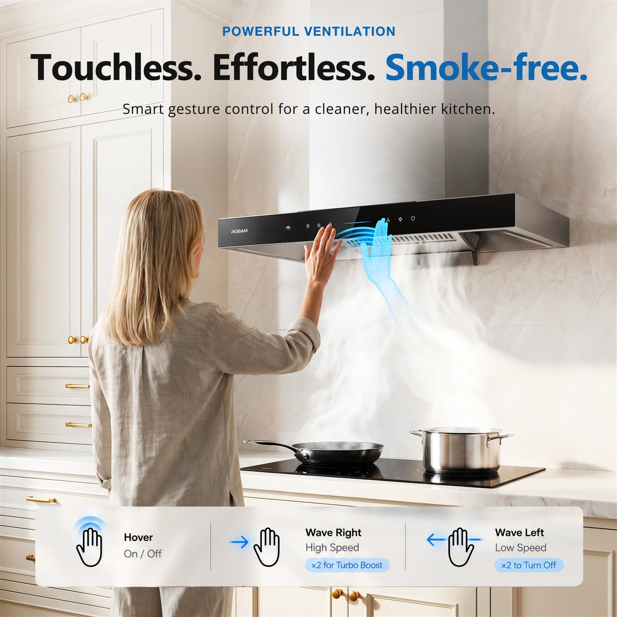ROBAM CleanAir Pro 30-Inch 1300 CFM Dual Mount Range Hood in Stainless Steel (86H1S)