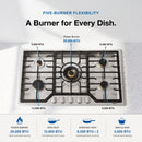ROBAM G-Series 36-Inch Dual Fuel Cooktop with 5 Burners in Stainless Steel (G515)