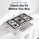 ROBAM G-Series 36-Inch Dual Fuel Cooktop with 5 Burners in Stainless Steel (G515)