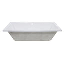 Kingston Brass Aqua Eden 59" Acrylic Rectangular Drop-In Tub with Center Drain, Glossy White (XVTPN593017C)