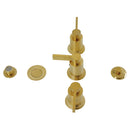 Kingston Brass NuvoFusion Three-Handle Bidet Faucet with Brass Pop-Up, Brushed Brass (KB6327NDL)