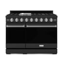 Gordon Ramsay by Thor Kitchen 48-Inch Professional Natural Gas Range with 6.8 Cu. Ft. Double Oven in Black with Stainless Steel Trim (RSG48EB-SS)
