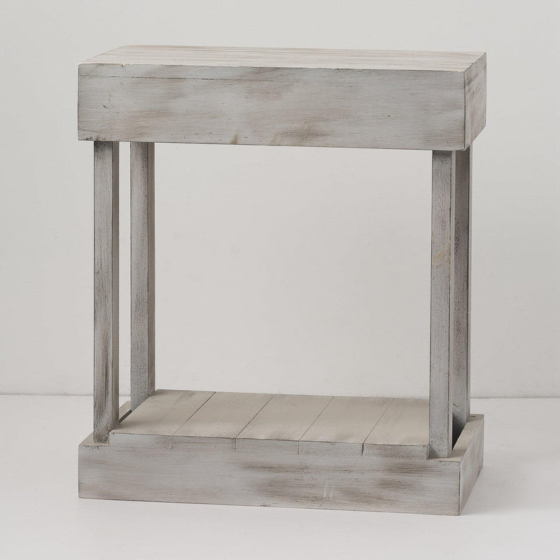 Parrot Uncle Rustic Wood Square Side Table with Shelf (ACC-BBZ004)