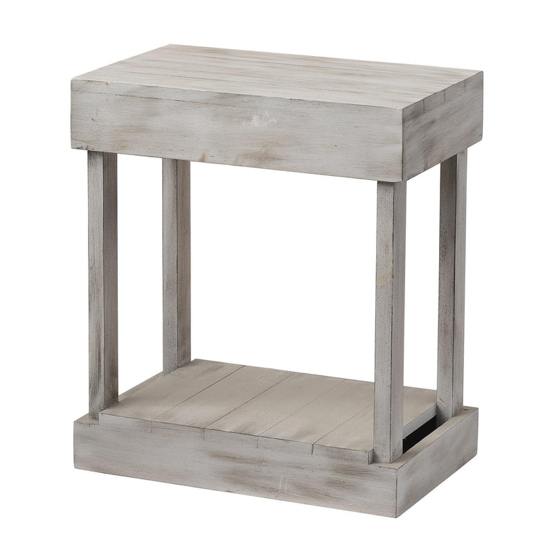 Parrot Uncle Rustic Wood Square Side Table with Shelf (ACC-BBZ004)