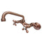 Kingston Brass Kingston Double-Handle Wall-Mount Bridge Kitchen Faucet, Antique Copper (KS213AC)