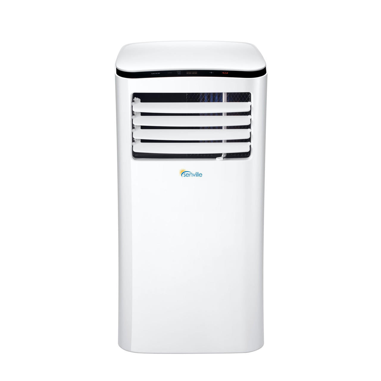 Senville portable air conditioner, white single-hose unit with front vent grille
