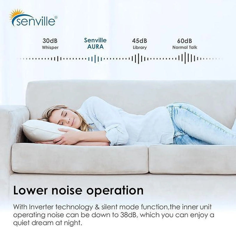 Senville Mini Split - 18000 BTU Ductless Air Conditioner and Heat Pump Condenser with Wall Mount Air Handlers (SENA/18HF)