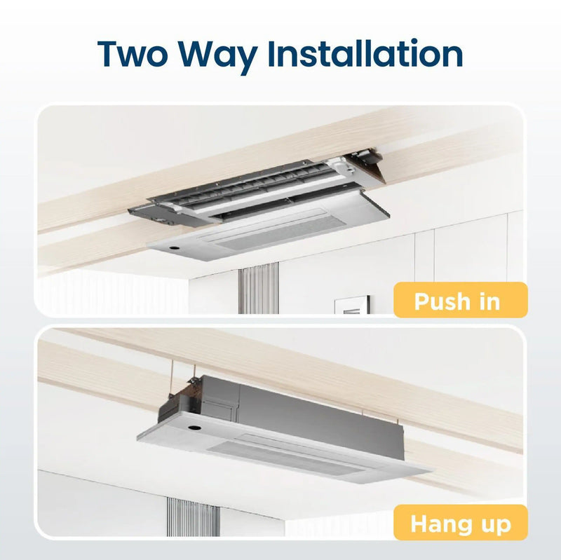 Senville Mini Split - 6,500-18,000 BTU 1-Way Ductless Air Conditioner and Heat Pump Condenser with Ceiling Cassette Air Handlers