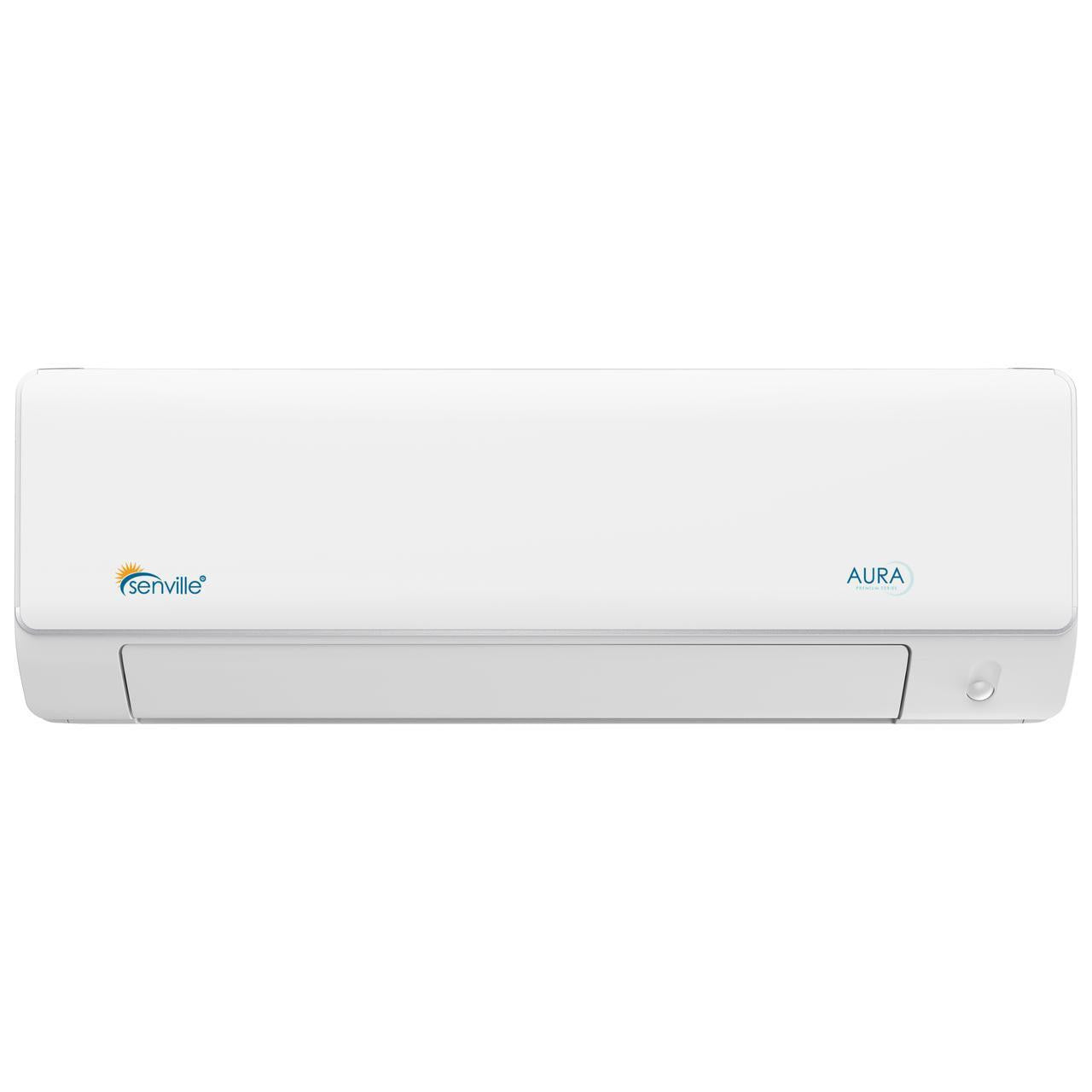 Senville white indoor wall air conditioner with AURA display