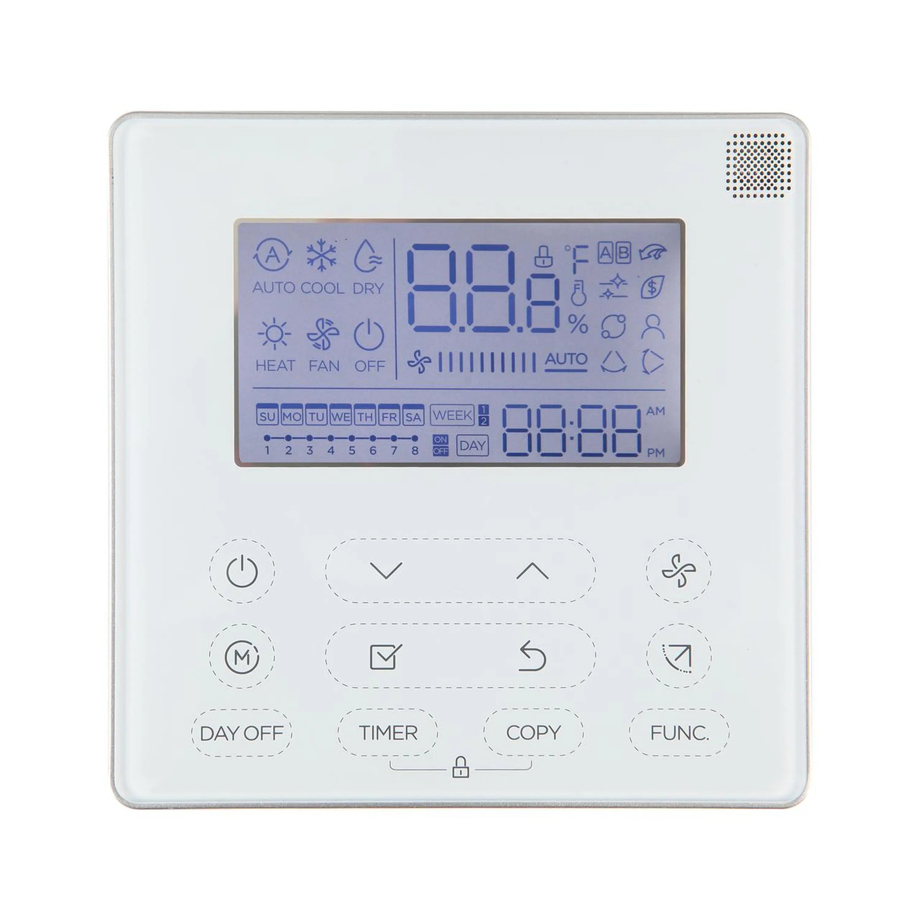 Senville thermostat remote with LCD screen and touch control buttons