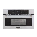 Kucht 5-Piece Appliance Package - 48-Inch Propane Gas Range with 6.7 Cu. Ft. Oven, 36-Inch Refrigerator with Water Dispenser, Dishwasher, Wall Mount Range Hood, & Microwave Wall Oven in Stainless Steel