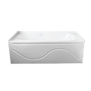 Kingston Brass Aqua Eden 60" Acrylic Rectangular 3-Wall Alcove Tub with Anti Skid and Left Hand Drain Hole, Glossy White (VTAP603216L)