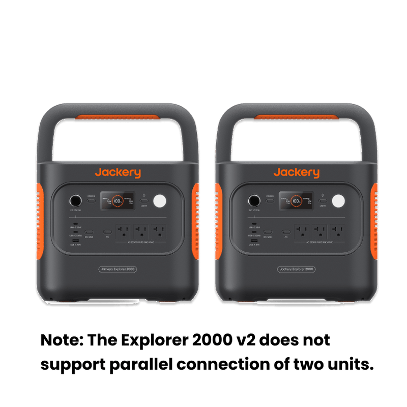 Jackery Explorer 2000 v2 Indoor Friendly Portable Power Station, 2042Wh LiFePO4 Battery, 2200W Solar Generator, USB-C PD 100W Fast Charging for Camping, Home Use
