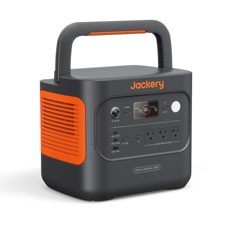 Jackery Explorer 2000 v2 Indoor Friendly Portable Power Station, 2042Wh LiFePO4 Battery, 2200W Solar Generator, USB-C PD 100W Fast Charging for Camping, Home Use