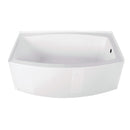 Kingston Brass Aqua Eden 60" Acrylic Rectangular 3-Wall Alcove Tub, Right Hand Drain Hole, Glossy White (VTDR603022R)