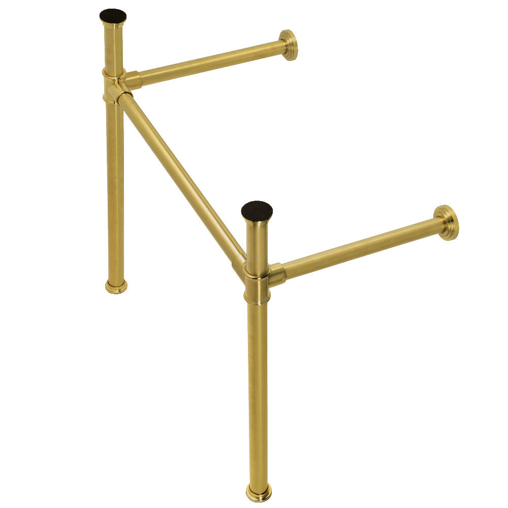 Brushed brass stainless steel console sink legs with crossbar support frame