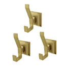 Kingston Brass Monarch 3-Piece Bathroom Robe Hook/Towel Hook, Brushed Brass (BAHK6127BB)