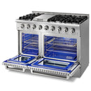 Thor Kitchen 2-Piece Pro Appliance Package - 48-Inch Propane Gas Range  & Pro Wall Mount Hood in Stainless Steel