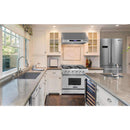 Built-in dishwasher installed under countertop in a modern kitchen with stainless door.