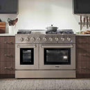 Thor Kitchen 3-Piece Pro Appliance Package - 48-Inch Propane Gas Range, Dishwasher & Refrigerator with Water Dispenser in Stainless Steel