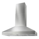Stainless steel pyramid wall-mount range hood with tall chimney