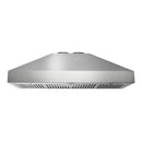 Stainless steel pyramid range hood canopy with vent slots