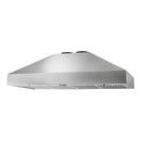 Stainless steel pyramid range hood with front grease filter grill