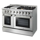 Thor Kitchen 5-Piece Pro Appliance Package - 48-Inch Dual Fuel Range with Propane Gas Cooktop , French Door Refrigerator, Dishwasher, Under Cabinet 11-Inch Tall Hood, and Microwave Drawer in Stainless Steel