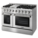 Thor Kitchen 5-Piece Pro Appliance Package - 48-Inch Propane Gas Range, Refrigerator with Water Dispenser, Dishwasher, Under Cabinet 11-Inch Tall Hood, & Microwave Drawer in Stainless Steel