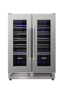 Thor Kitchen 6-Piece Pro Appliance Package - 36-Inch Dual Fuel Range with Propane Gas Cooktop , French Door Refrigerator, Under Cabinet Hood, Dishwasher, Microwave Drawer, and Wine Cooler in Stainless Steel
