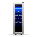 TCL 12 Bottle 1.24 Cu. Ft. Wine Cooler, Low Noise Operation, Digital Controls, LED Lighting, Glass Doors, Freestanding (TRW12F6AS)