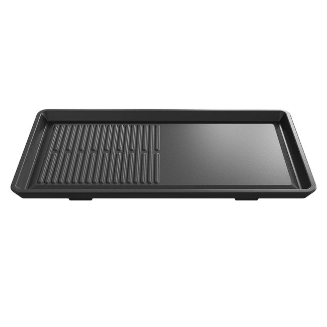 Fotile reversible griddle tray with ribbed grill surface and smooth flat side