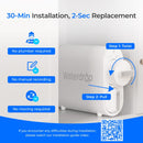 Waterdrop Reverse Osmosis System with WD-G2CF Filter, 7 Stage Tankless RO Water Filter System, Under Sink Water Filtration System (WD-G2-W)