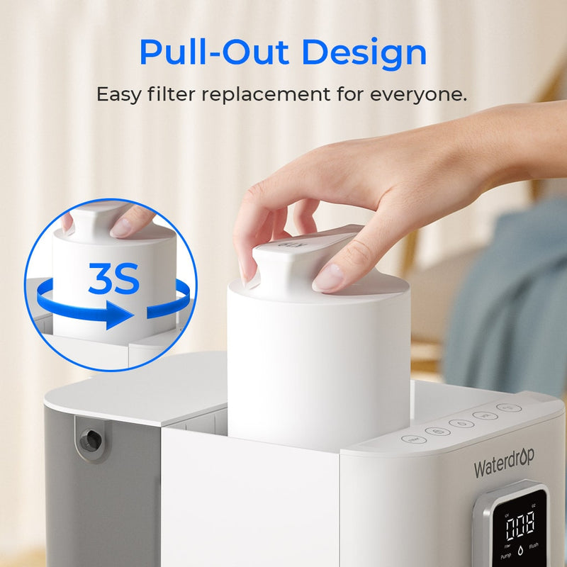 Waterdrop Countertop Reverse Osmosis Water Filter System, Instant Hot Water Dispensers, Portable No Installation, 4 Temperature Options, Reduce TDS, 5-Stage with UV (WD-K19-H)