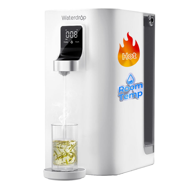 Waterdrop Countertop Reverse Osmosis Water Filter System, Instant Hot Water Dispensers, Portable No Installation, 4 Temperature Options, Reduce TDS, 5-Stage with UV (WD-K19-H)