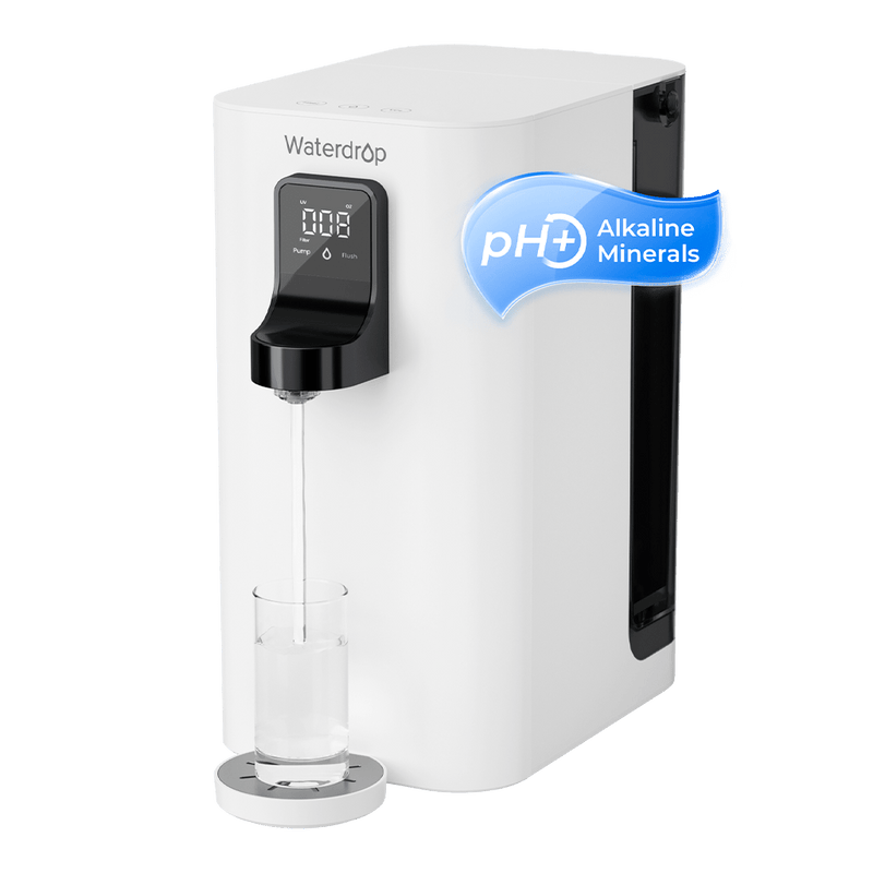 Waterdrop Countertop Alkaline Reverse Osmosis Water Filter System, 5-stage Filtration, White (WD-K19-SFK)