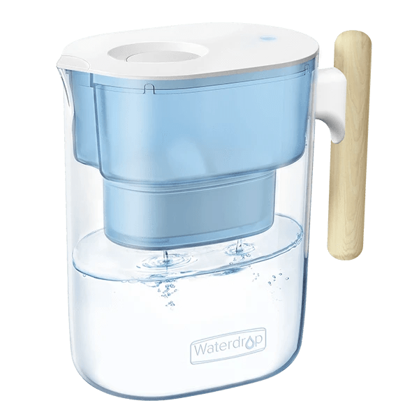 Waterdrop Chubby Pitcher Water Filter with Wooden Handle