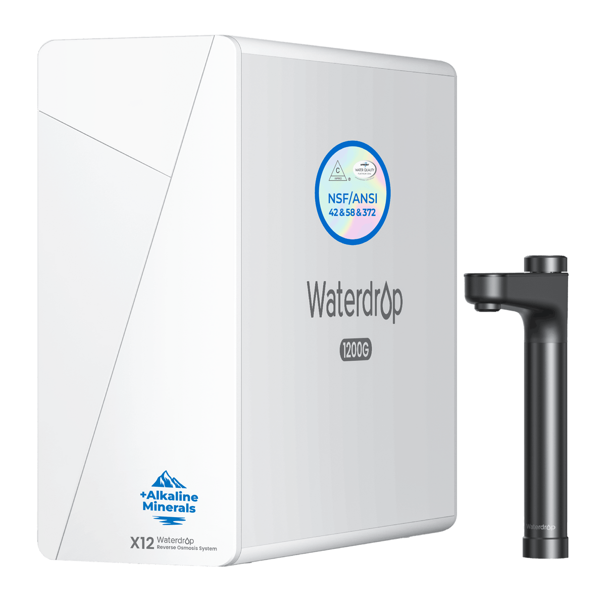 Waterdrop Tankless Reverse Osmosis Water Filter, NSF/ANSI 58 & 372 Certified, 1200 GPD Reverse Osmosis System, 11-Stage Filtration Undersink RO, 3:1 Pure to Drain, Alkaline Mineral (WD-X12-YZ)