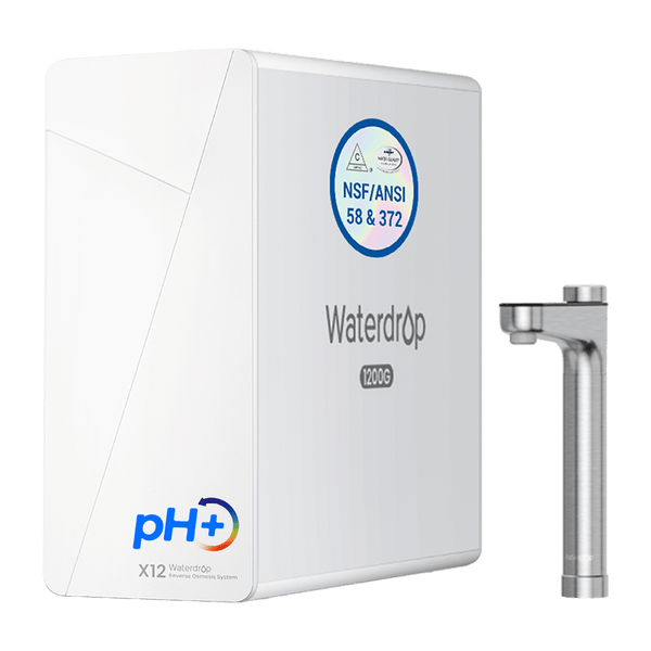 Waterdrop Tankless Reverse Osmosis Water Filter, NSF/ANSI 58 & 372 Certified, 1200 GPD Reverse Osmosis System, 11-Stage Filtration Undersink RO, 3:1 Pure to Drain, Alkaline Mineral (WD-X12-YZ)