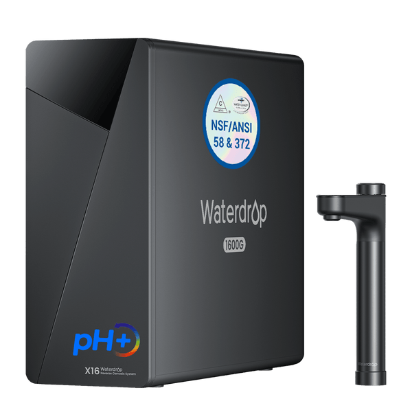 Waterdrop Alkaline Tankless Reverse Osmosis System, NSF/ANSI 42&58&372 Certified, 1600 GPD RO Filter System, 11-Stage Filtration, UnderSink, 3:1 Pure to Drain, Alkaline Mineral pH+, BPA Free (WD-X16-D)