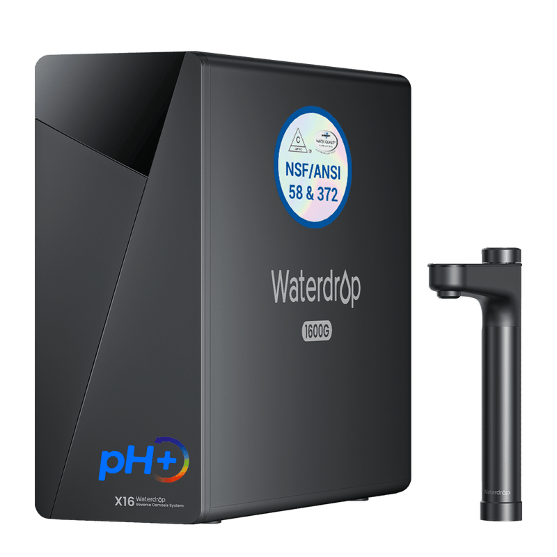 Waterdrop Alkaline Tankless Reverse Osmosis System, NSF/ANSI 42&58&372 Certified, 1600 GPD RO Filter System, 11-Stage Filtration, UnderSink, 3:1 Pure to Drain, Alkaline Mineral pH+, BPA Free (WD-X16-D)