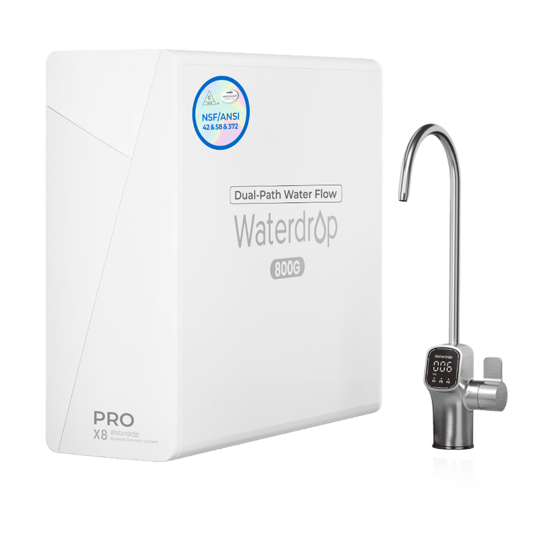 Waterdrop Reverse Osmosis Water Filter System with WD-XT Mini Tank, NSF/ANSI 42&58&372 Certified, 800 GPD Tankless Reverse Osmosis System (WD-X8-PRO)