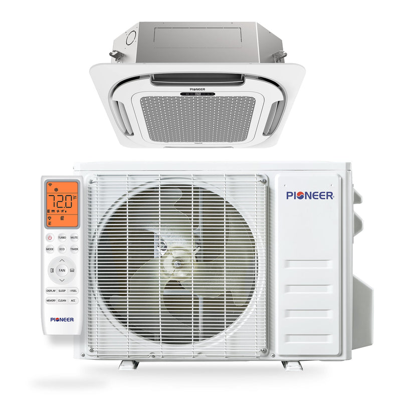 Pioneer® Quantum Ultra™ 12,000 BTU 22 SEER2 230V Ceiling Cassette Ductless Mini-Split Air Conditioner Inverter Heat Pump Full Set (CYT012GLSI24RL)