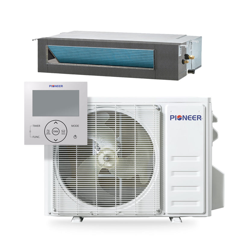 Pioneer® Quantum Ultra™ 9,000 BTU 20.5 SEER2 230V Ceiling Concealed Ducted Mini-Split Air Conditioner Inverter Heat Pump Full Set (RYT009GLSI24RL)