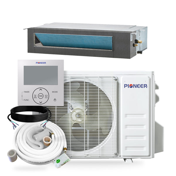 Pioneer® Quantum Ultra™ 9,000 BTU 20.5 SEER2 230V Ceiling Concealed Ducted Mini-Split Air Conditioner Inverter Heat Pump Full Set (RYT009GLSI24RL)