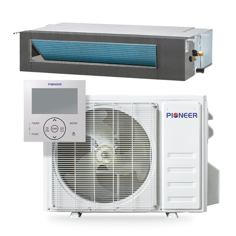 Pioneer® Quantum Ultra™ 18,000 BTU 21 SEER2 230V Ceiling Concealed Ducted Mini-Split Air Conditioner Inverter Heat Pump Full Set (RYT018GLSI24RL)