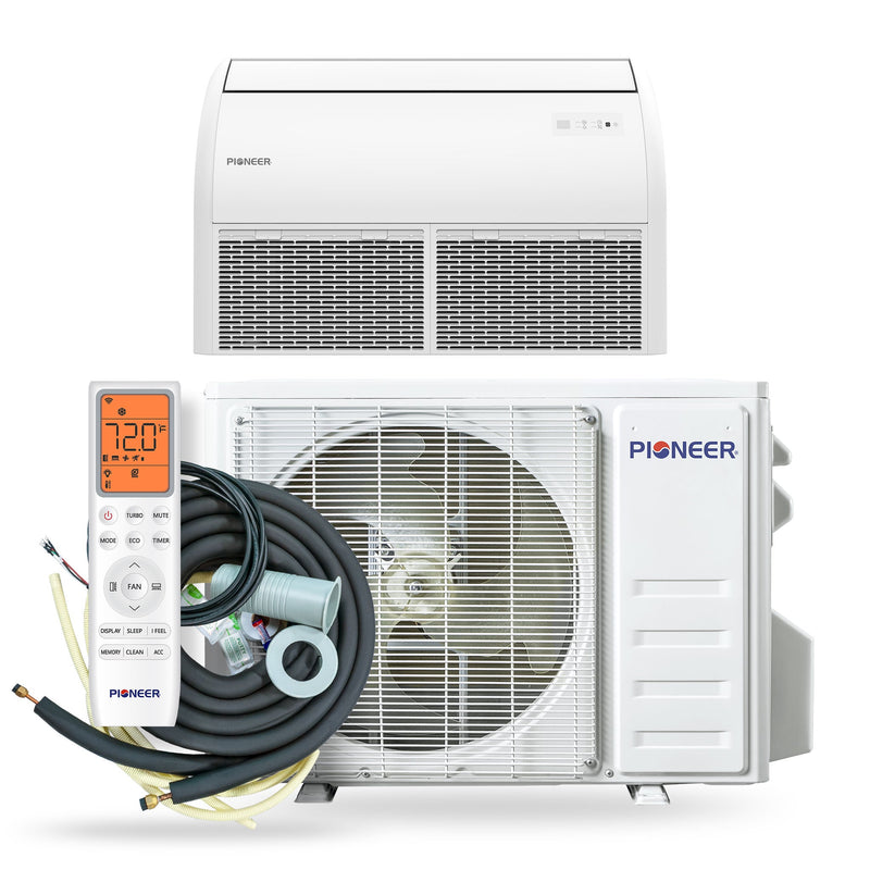 Pioneer® Quantum Ultra™ 18,000 BTU 20.5 SEER2 230V Floor/Ceiling/Low-Wall Ductless Mini-Split Air Conditioner Inverter Heat Pump Full Set (UYT018GLSI24RL)